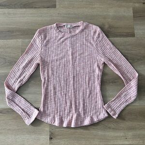 Free People Women’s Ribbed Long Sleeve Top - Pink, Size Small- Like new